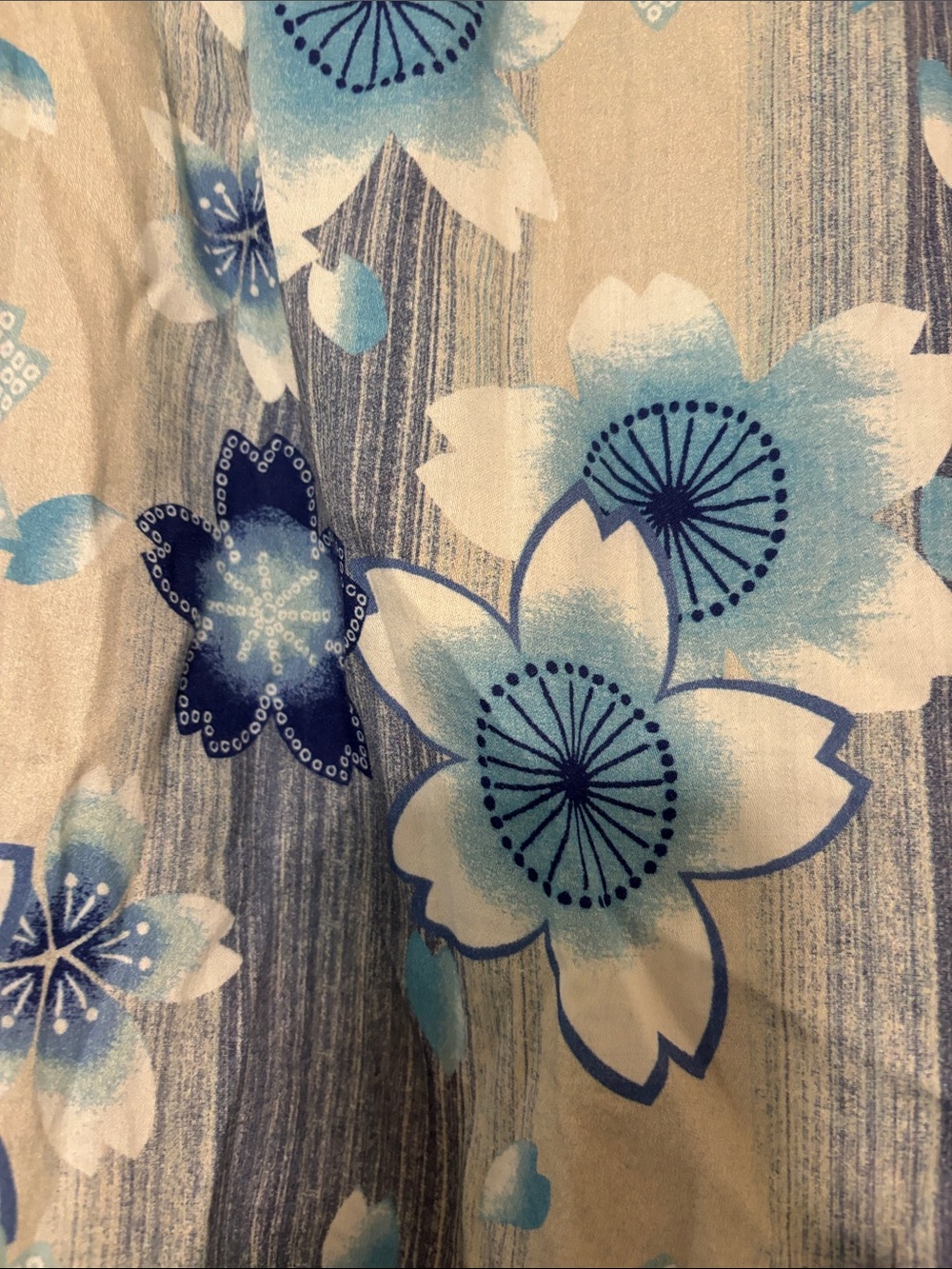 Warm Brand Lightweight Blue Floral Long-Sleeve Women's Top - Picture 2 of 7